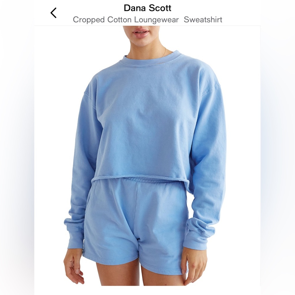 NWT M Dana Scott Cropped Sweatshirt, 100% Cotton